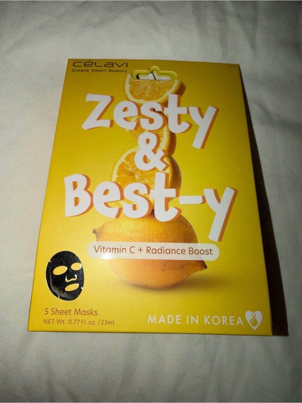 Célavi Zesty & Best-y Vitamin C Radiance Boost Sheet Masks - Yellow